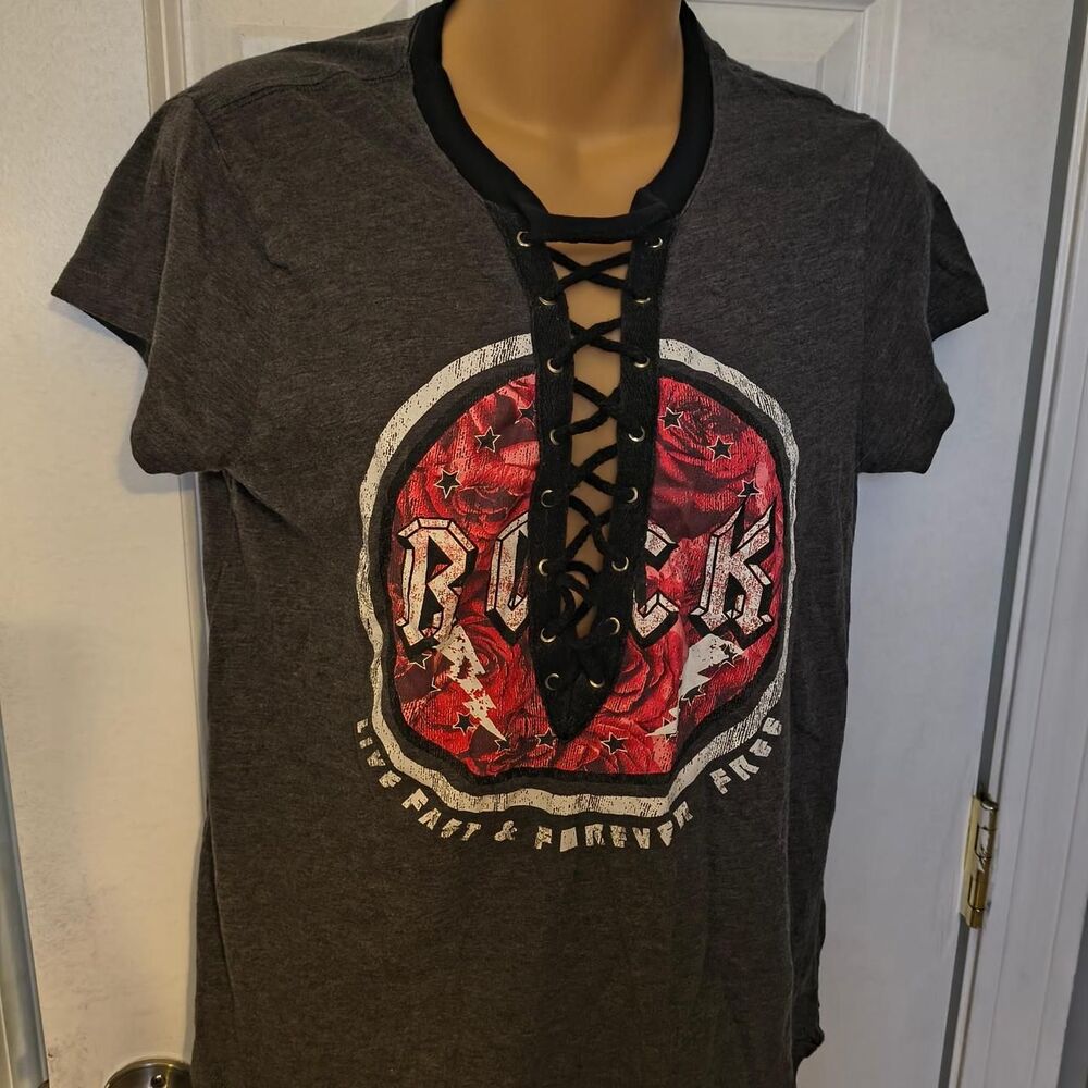 Derek-heart Women's Grey and Black Shirt